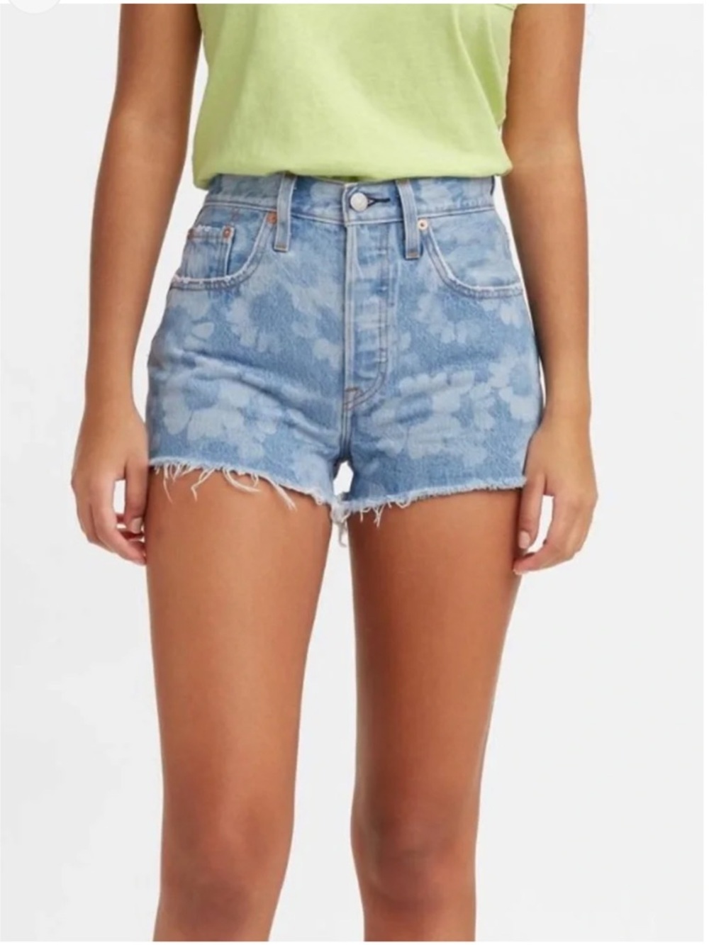 Levi’s 501 Original Women’s Shorts Blue Floral Print Size 31